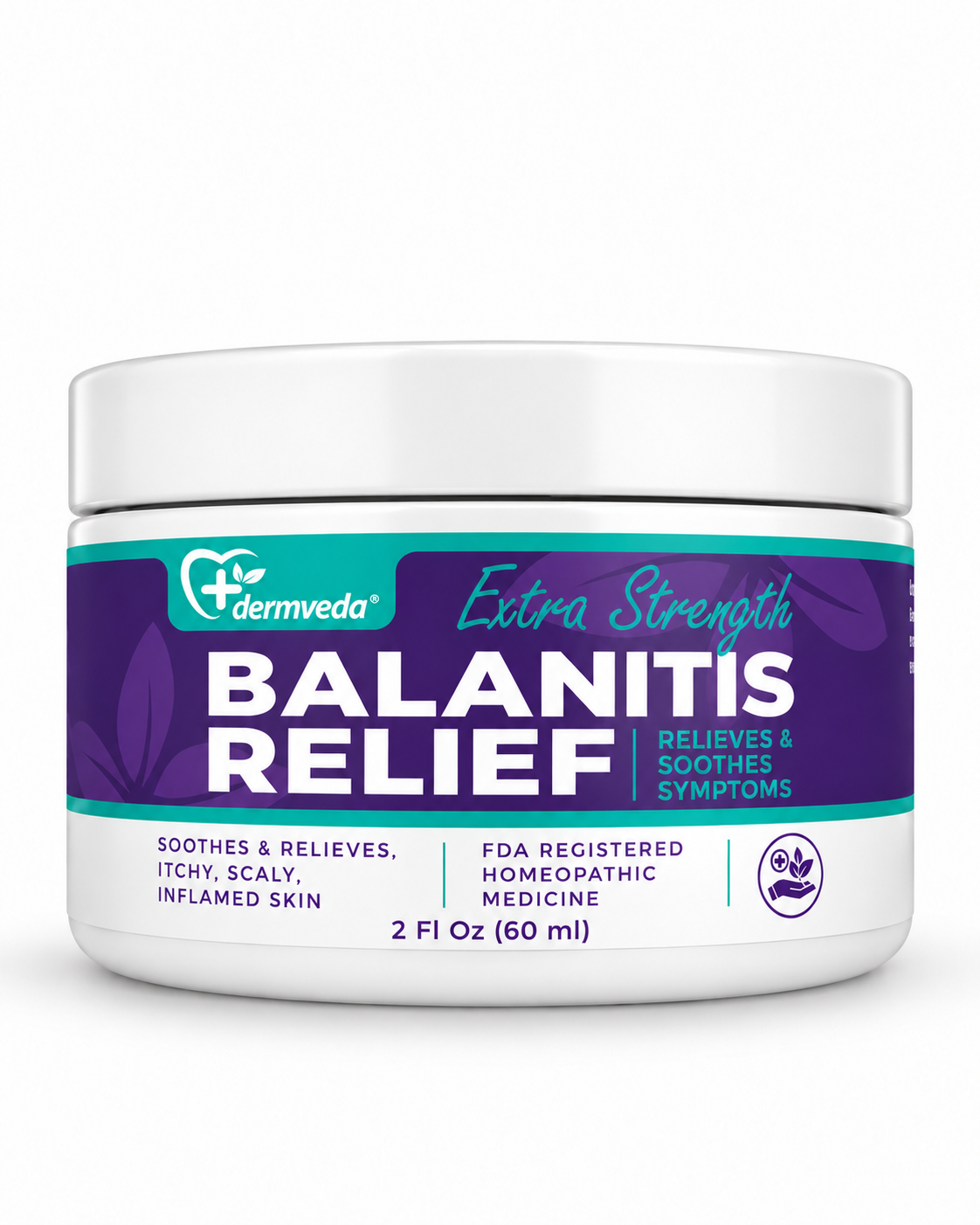Dermveda Ultra Balanitis Relief Cream extra strength 2 fl oz jar — steroid-free balanitis treatment for men