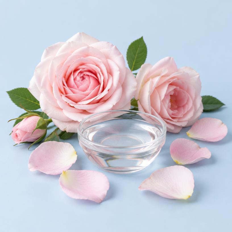 Soothing botanical water representing allantoin and panthenol in the formula