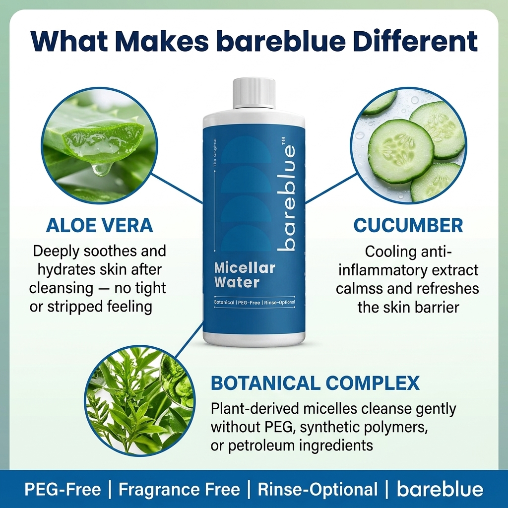 Bareblue Micellar Water aloe vera, cucumber and botanical complex