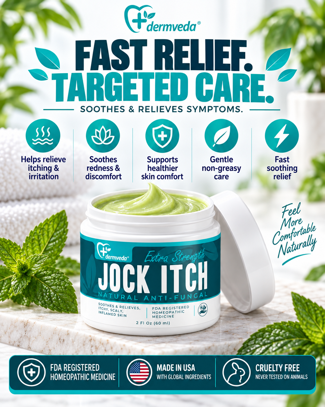 Fast relief, targeted care — helps relieve itching, soothes redness, gentle non-greasy care
