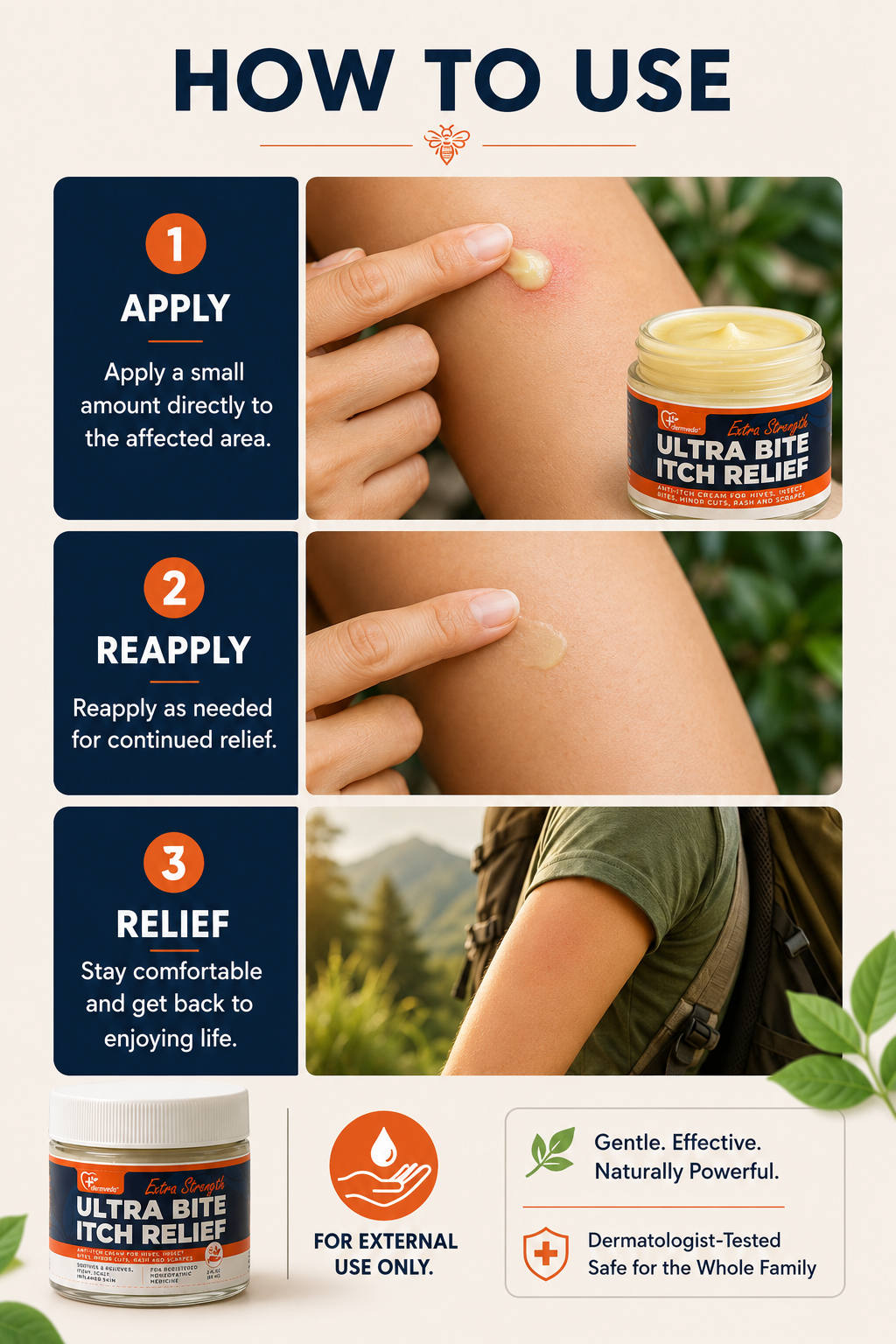 Dermveda Ultra Bite Itch Relief — how to apply