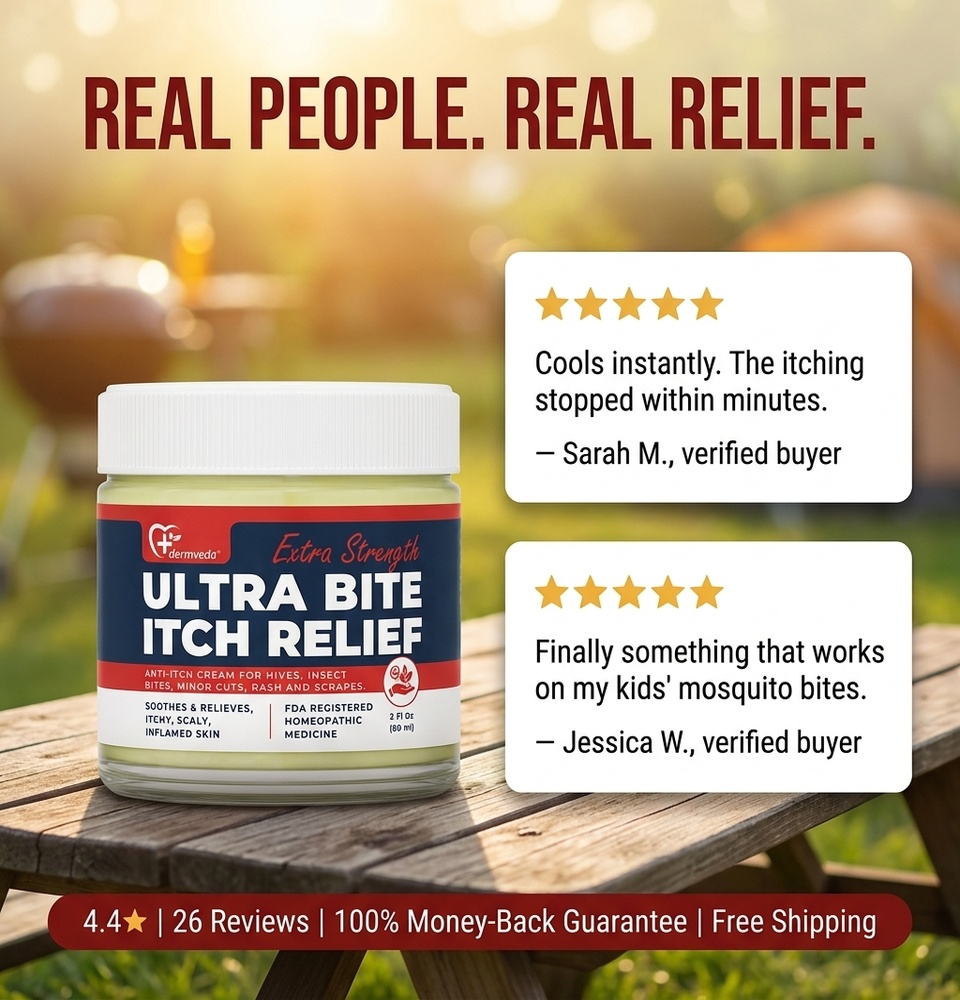 Real reviews — verified buyers say Ultra Bite Itch Relief cools instantly and stops itching from mosquito bites within minutes