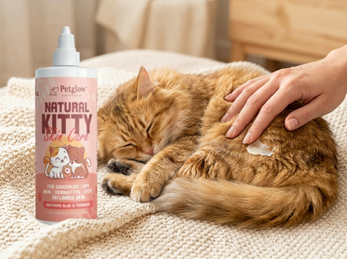 Golden tabby cat with healthy shiny coat curled up sleeping