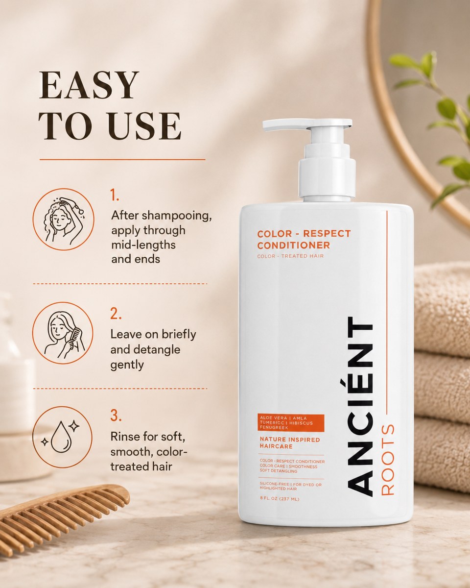 Easy to use — apply after shampooing, leave on briefly, rinse for soft color-treated hair