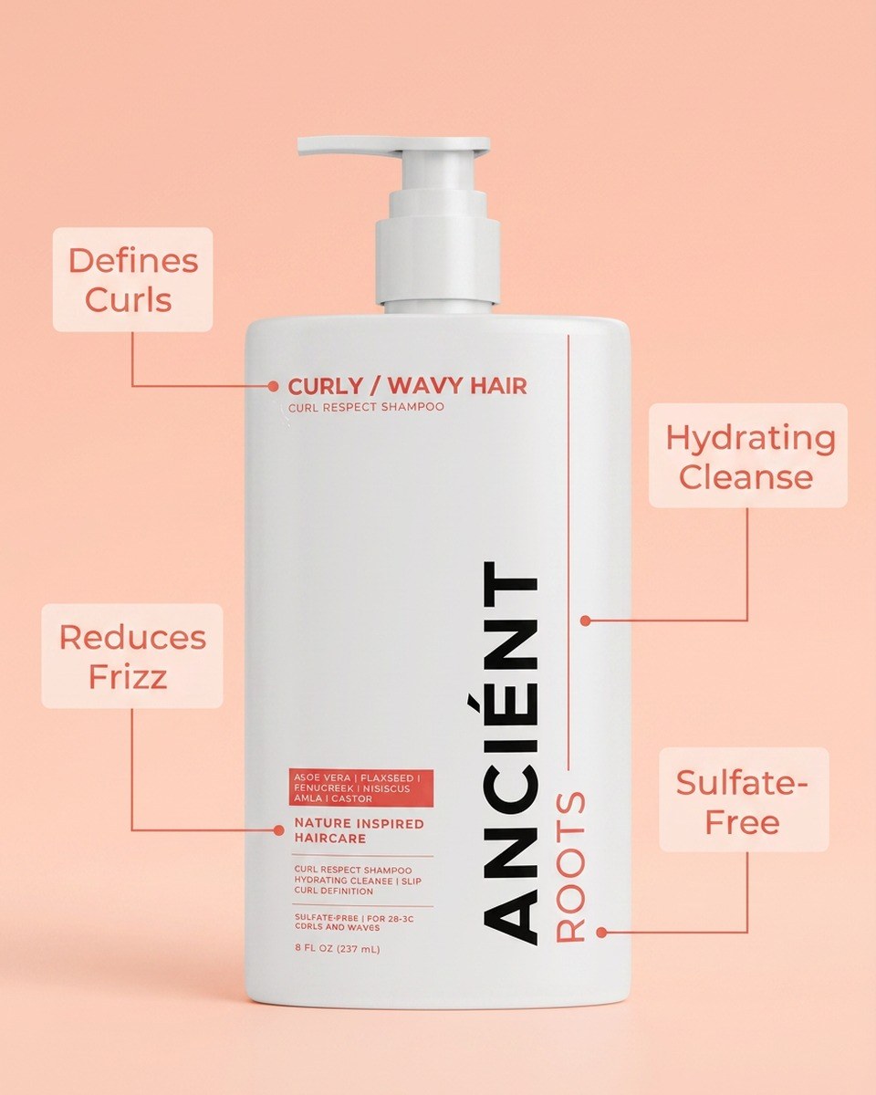 Curly / Wavy Hair Shampoo benefits — defines curls, hydrating cleanse, reduces frizz, sulfate-free