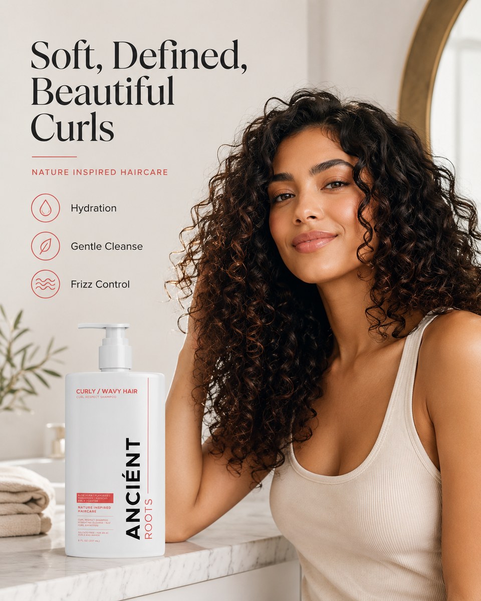 Soft, defined, beautiful curls — Ancient Roots Curly / Wavy Hair Shampoo
