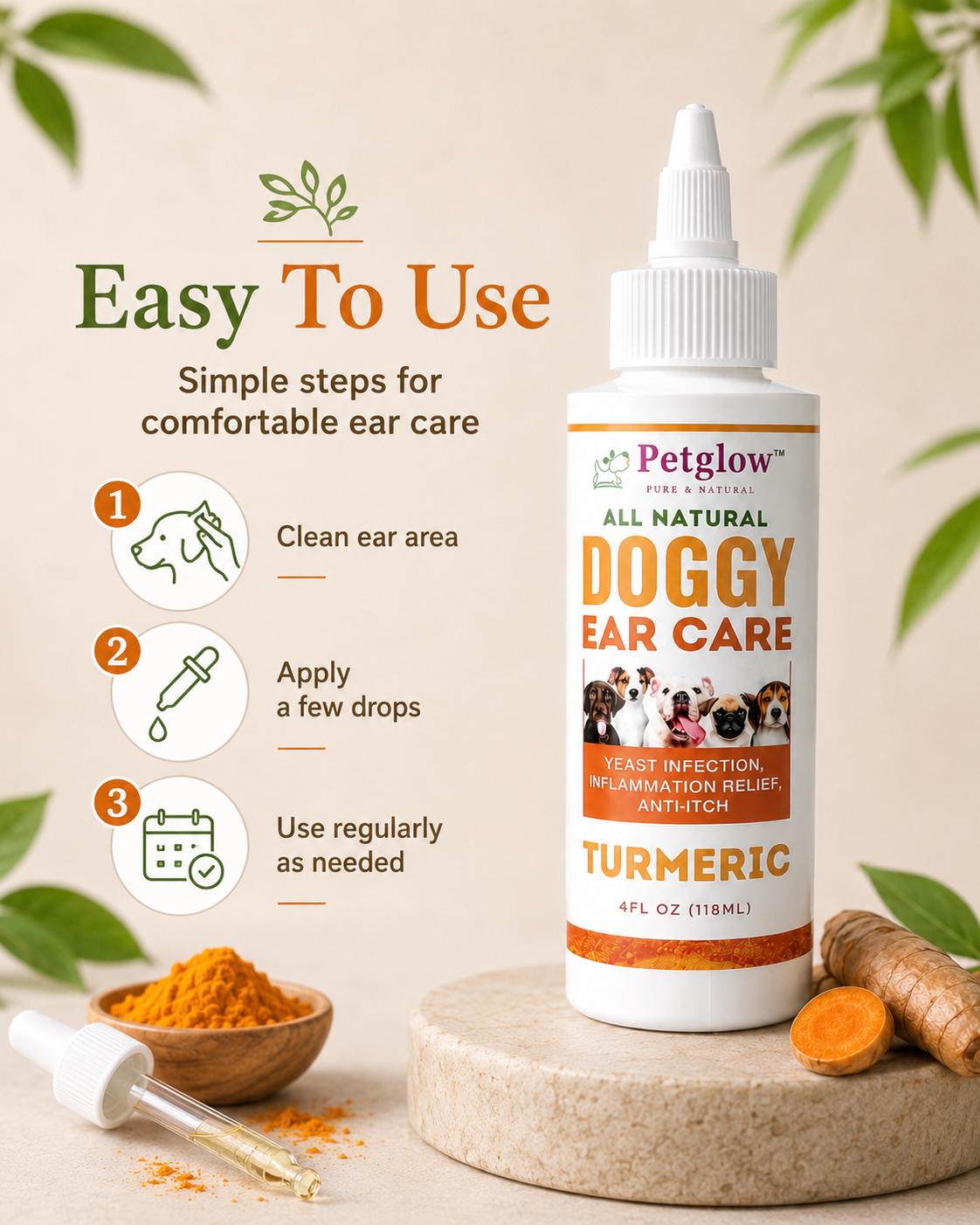 Easy to use — clean, apply a few drops, use regularly for comfortable ear care