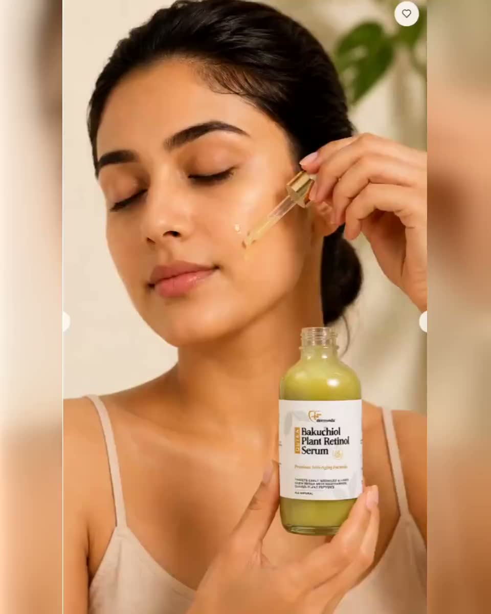 How to apply Dermveda Bakuchiol Plant Retinol Serum — texture and application video
