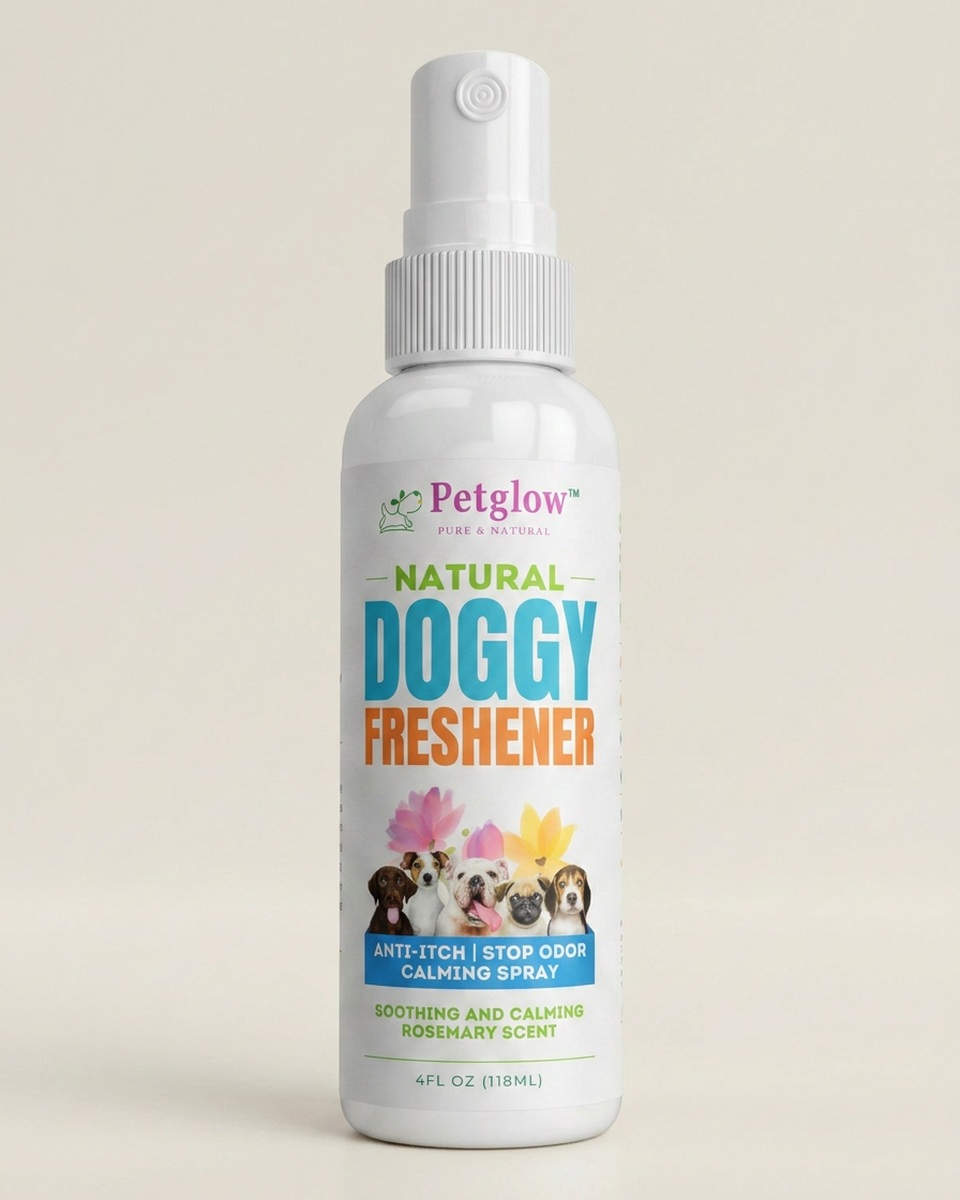 PetGlow Natural Doggy Freshener calming spray bottle, 4 fl oz