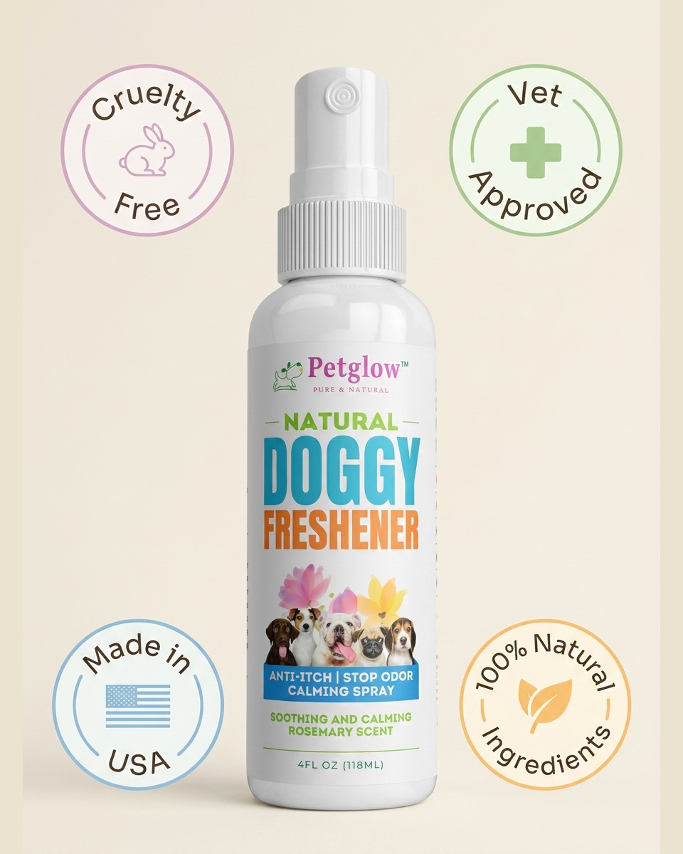 PetGlow Natural Doggy Freshener — cruelty free, vet approved, made in USA, 100% natural