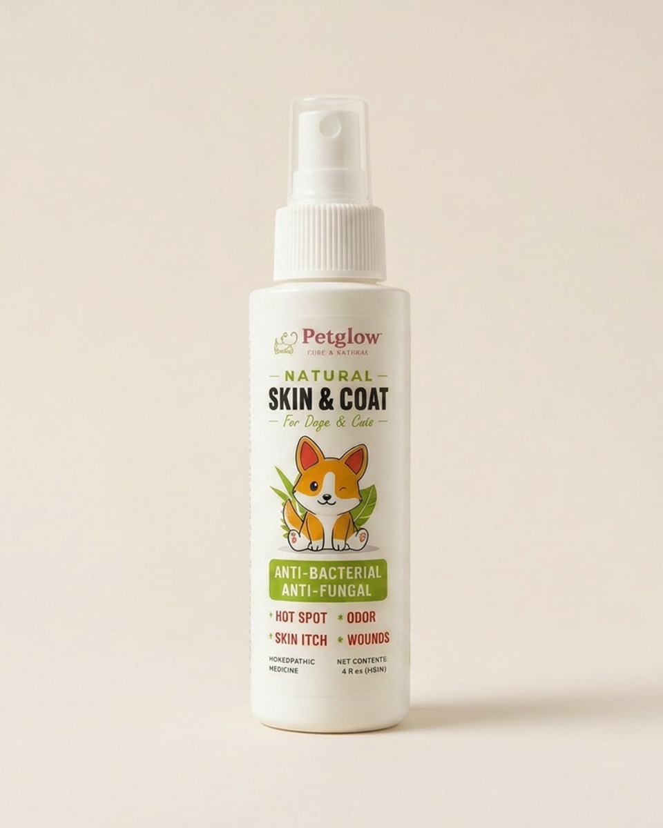 PetGlow Natural Skin & Coat anti-itch spray bottle — 4 fl oz