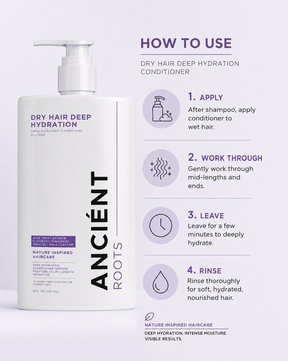 How to use Ancient Roots Deep Hydration Conditioner for Dry Hair