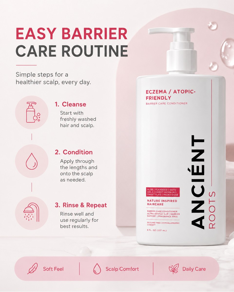 Easy barrier care routine — cleanse, condition, rinse & repeat