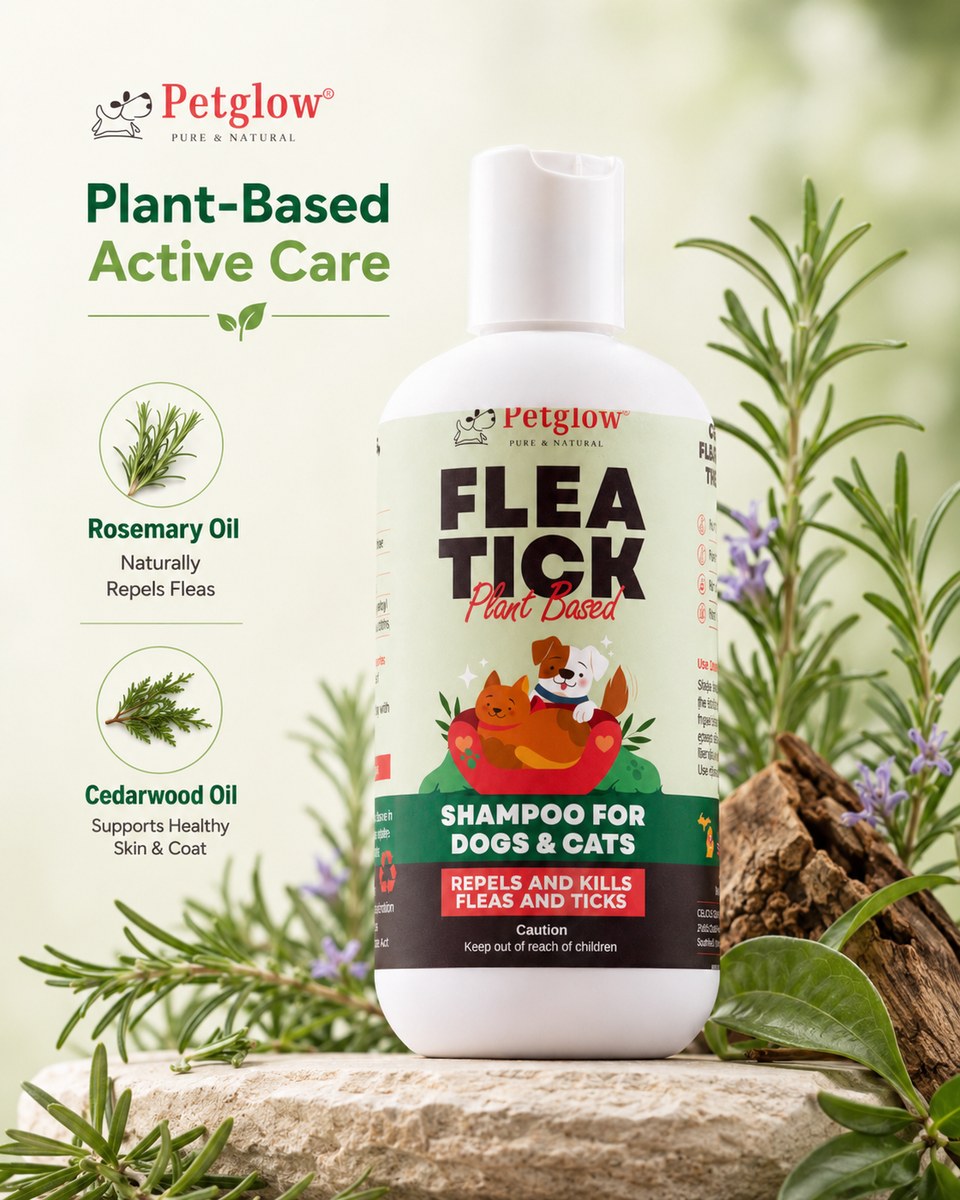 Plant-based active flea & tick care with rosemary and cedarwood oils