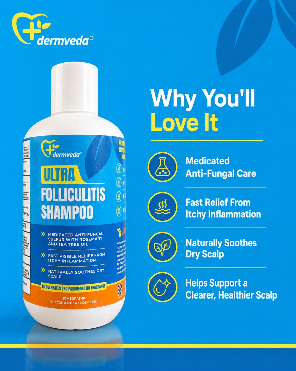 Why you'll love Dermveda folliculitis shampoo — soothes itch, reduces flakes, calms inflamed follicles
