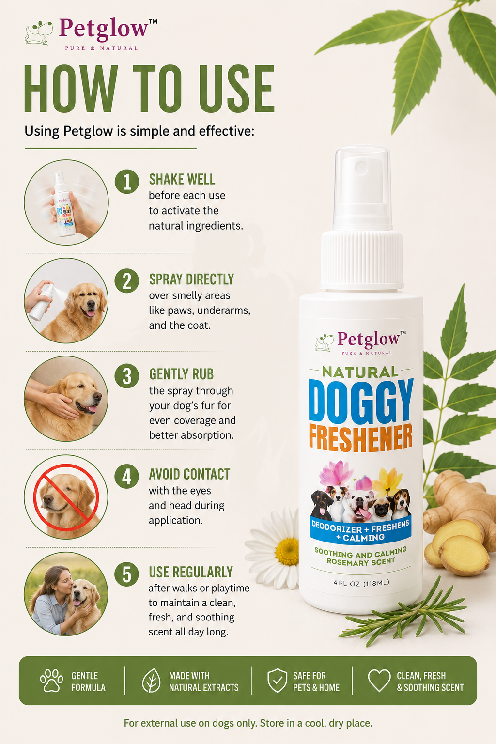 How to use PetGlow Doggy Freshener — five simple steps
