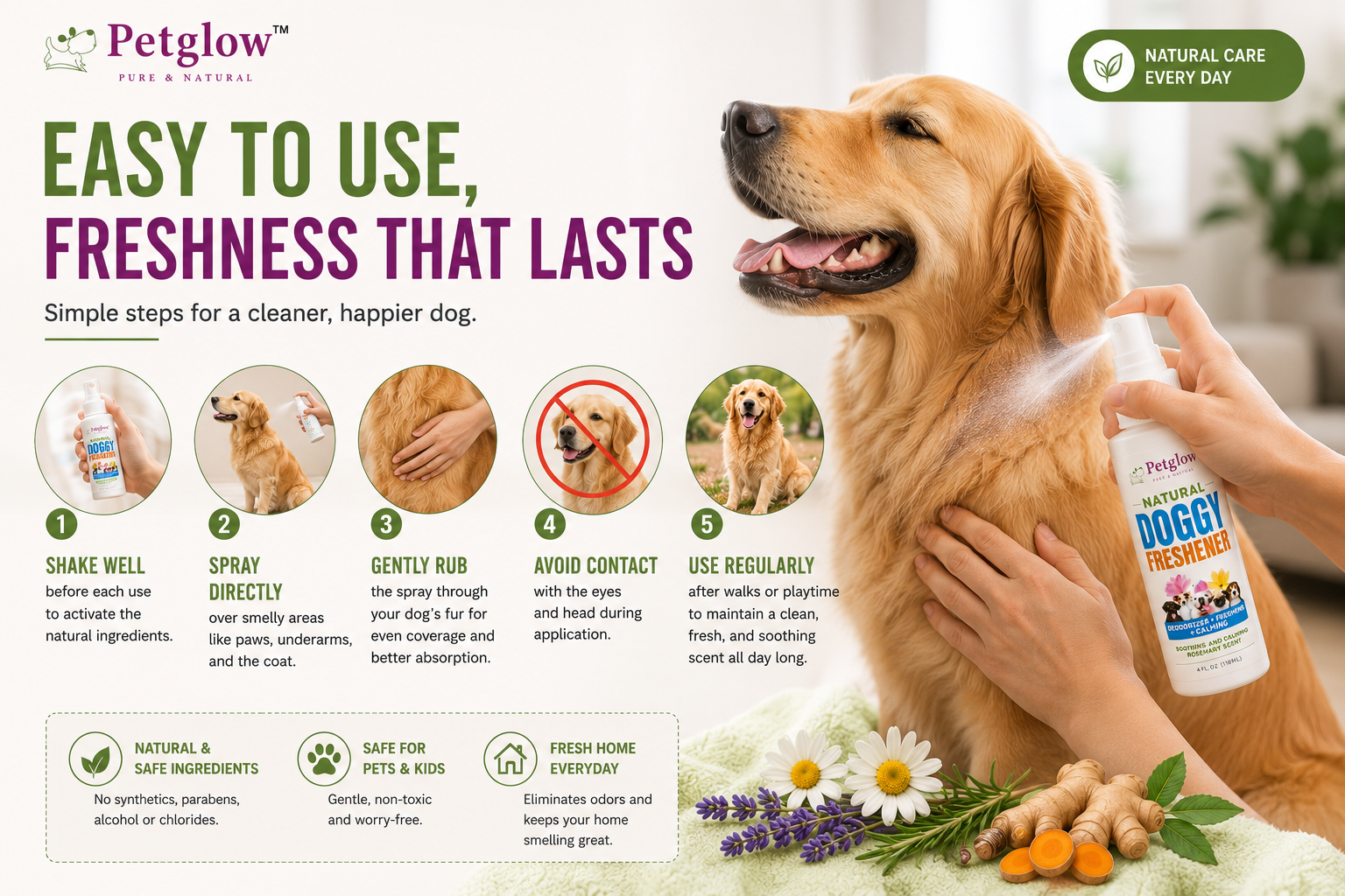 Easy to use, freshness that lasts — PetGlow Doggy Freshener results