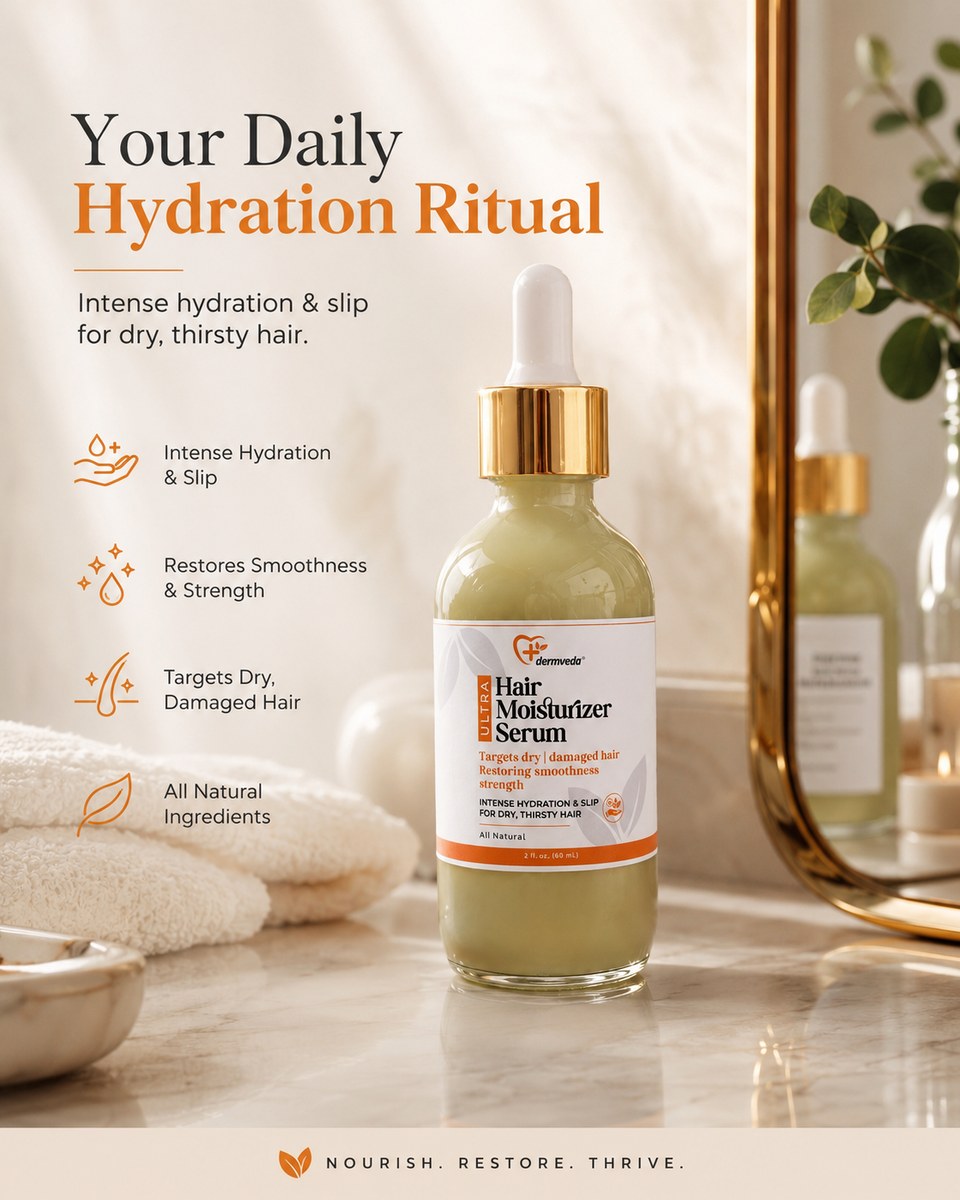 Hair Moisturizer Serum benefits — replenishes moisture, restores softness, lightweight leave-in