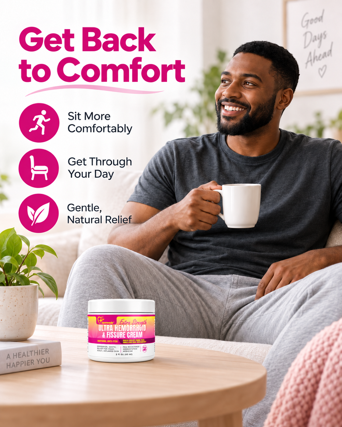 Man applying hemorrhoid cream for fast, discreet relief — lifestyle