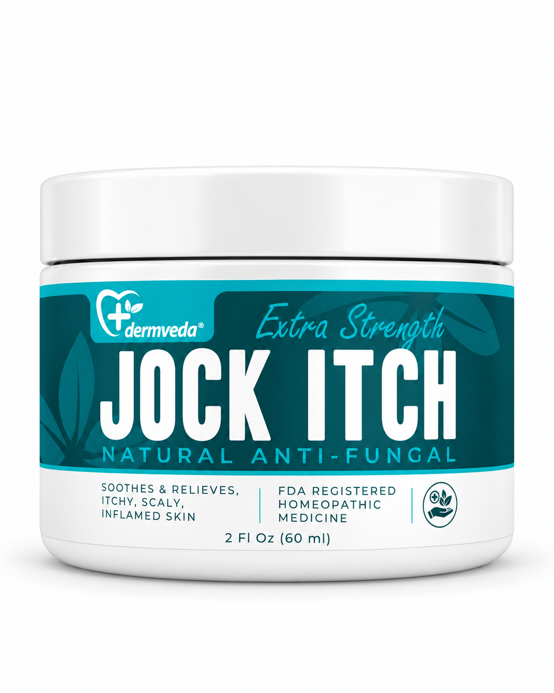 Dermveda Extra Strength Jock Itch Cream — 2 fl oz natural anti-fungal jar