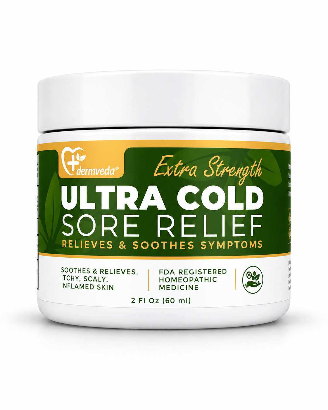 Dermveda Extra Strength Ultra Cold Sore Relief cream — 2 fl oz jar