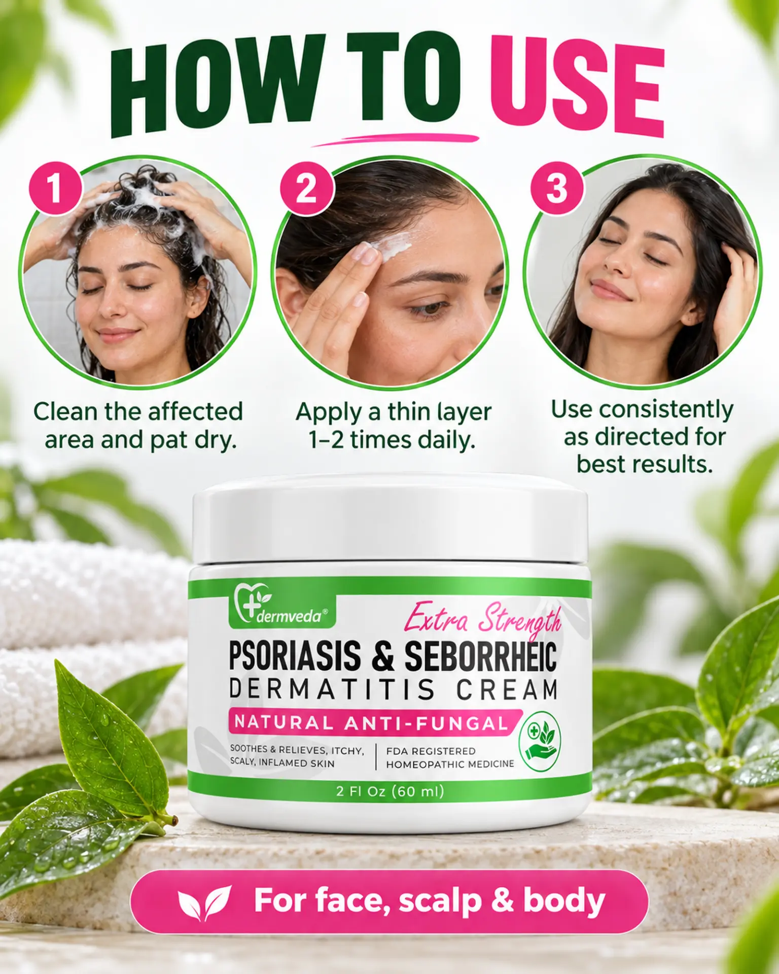 How to use psoriasis cream — clean, apply a thin layer 1–2 times daily, use consistently