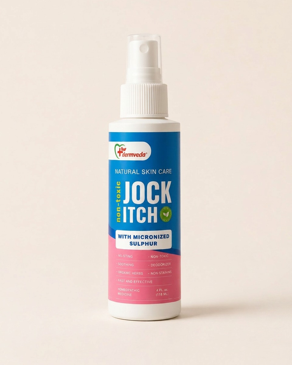 Dermveda Non-Toxic Jock Itch spray — micronized sulphur formula, 4 fl oz