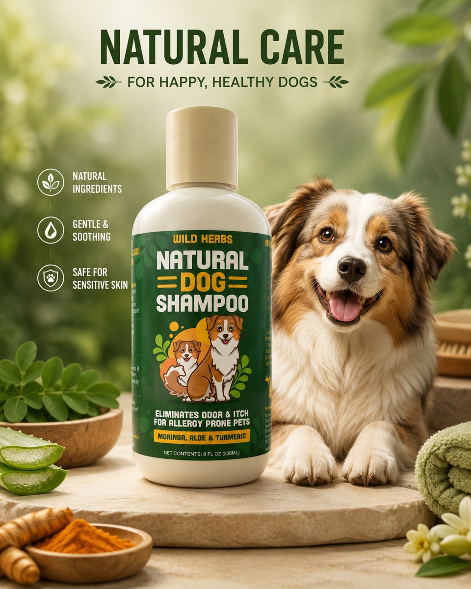 Natural dog shampoo benefits — natural ingredients, gentle & soothing, safe for sensitive skin
