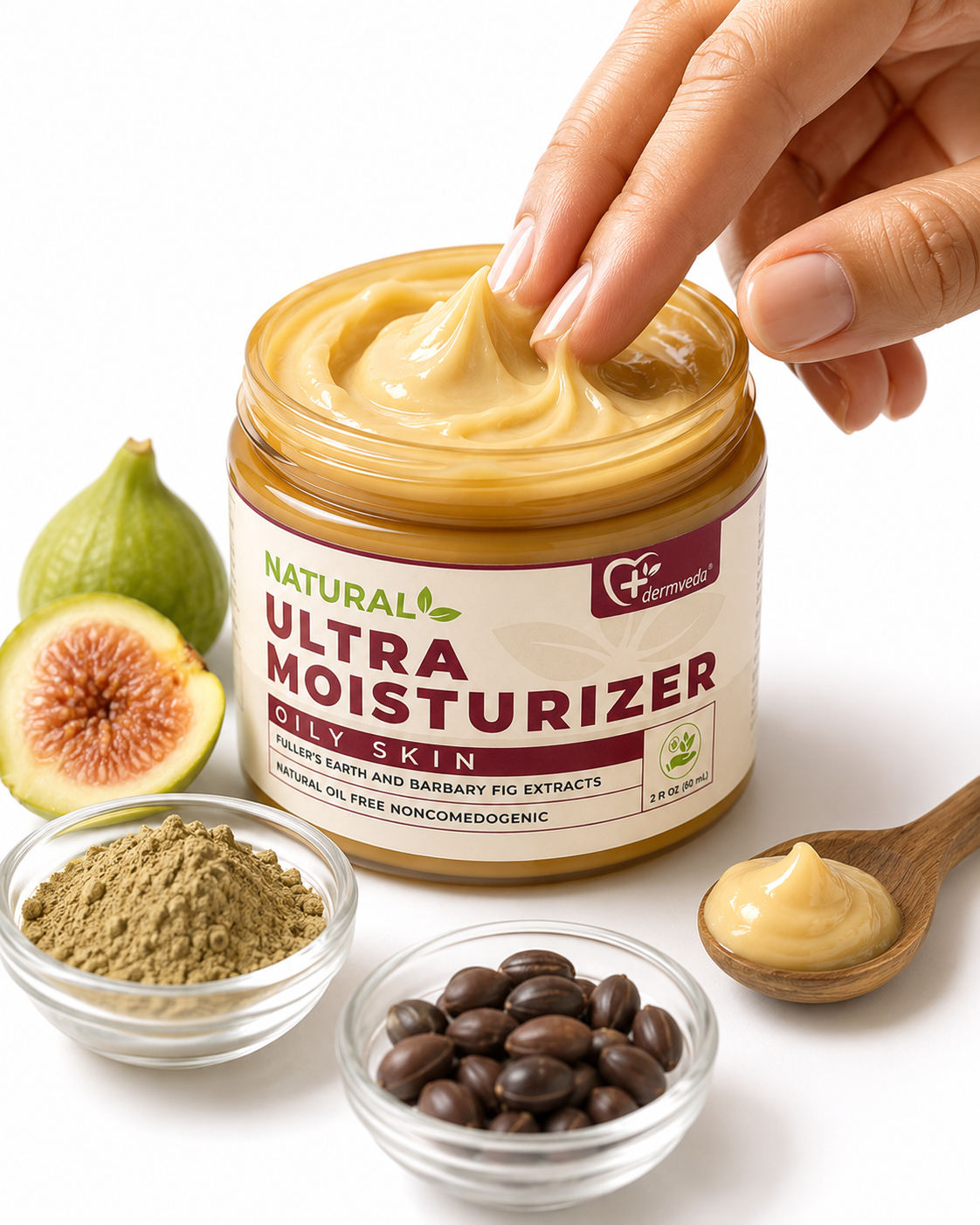 Creamy Ultra Moisturizer texture with fig, fuller's earth and barbary fig seeds