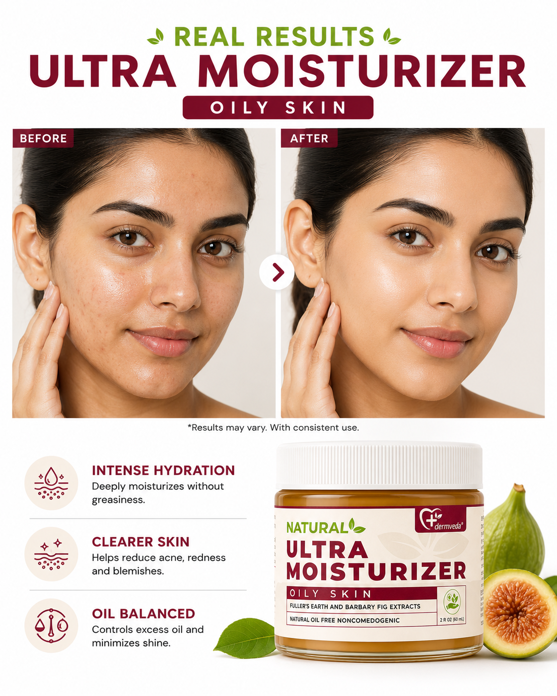 Real results — visibly clearer, balanced skin with consistent use