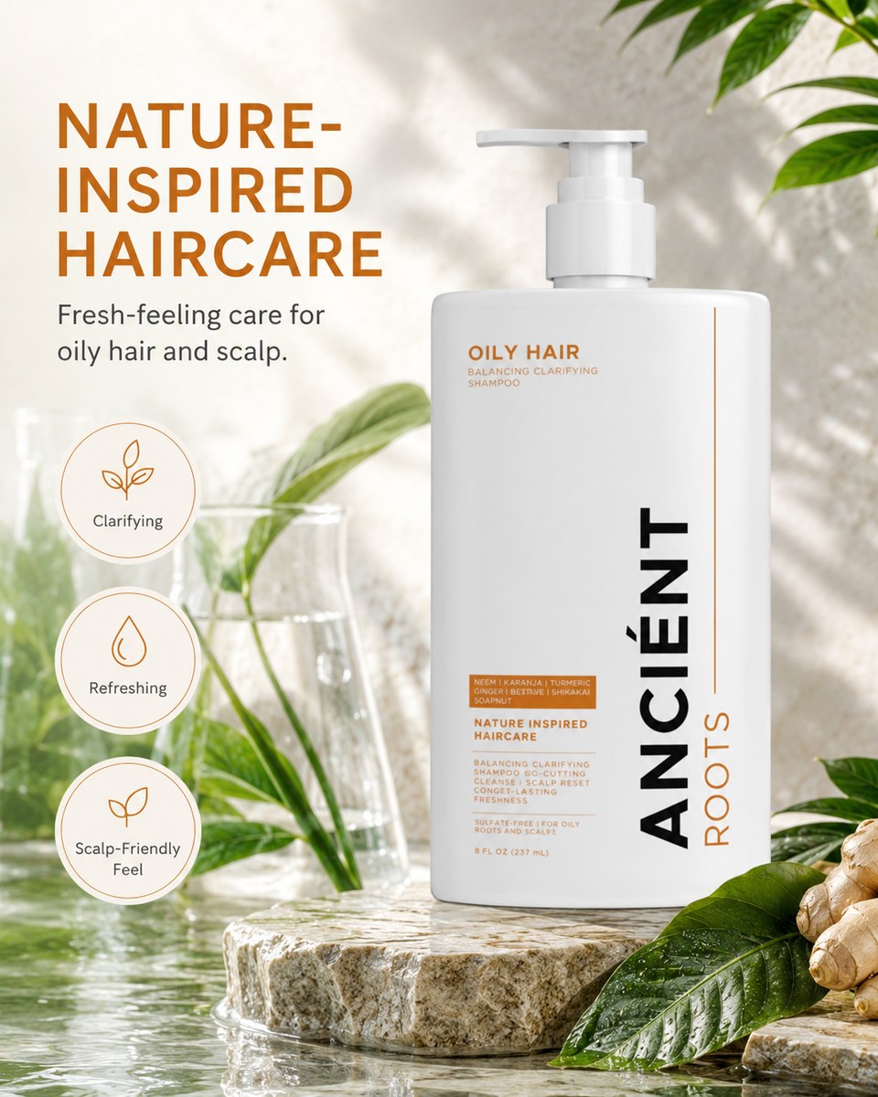 Nature-inspired haircare — clarifying, refreshing, scalp-friendly feel