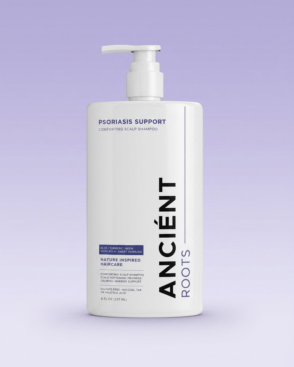 Ancient Roots Psoriasis Support Comforting Scalp Shampoo — sulfate-free, no coal tar, 8 fl oz
