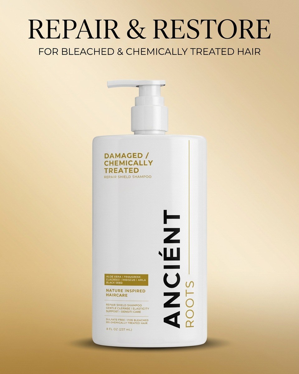 Ancient Roots Repair Shield Shampoo for damaged & chemically treated hair — sulfate-free, 8 fl oz