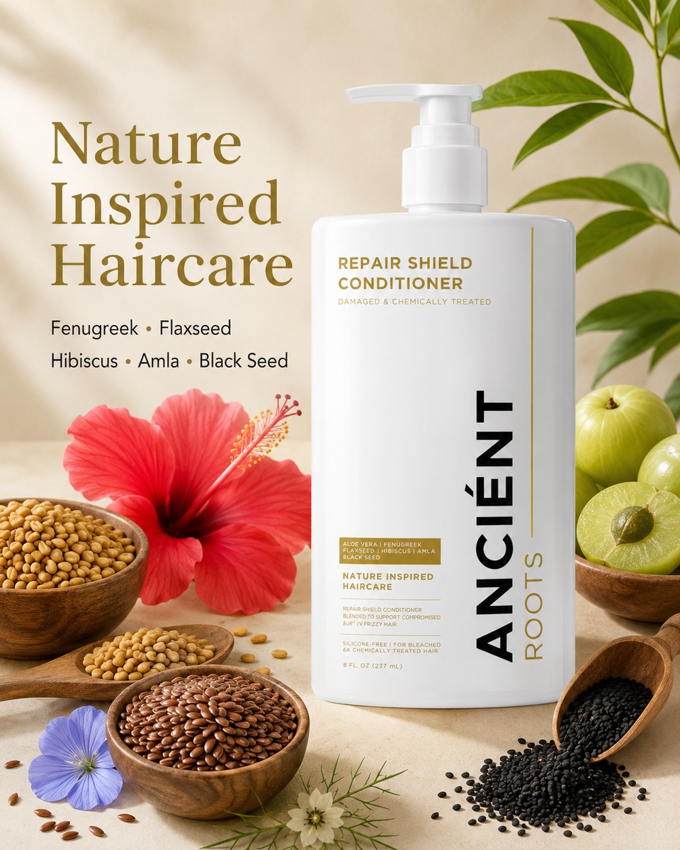 Botanical ingredients including aloe vera, fenugreek, flaxseed, hibiscus, amla and black seed