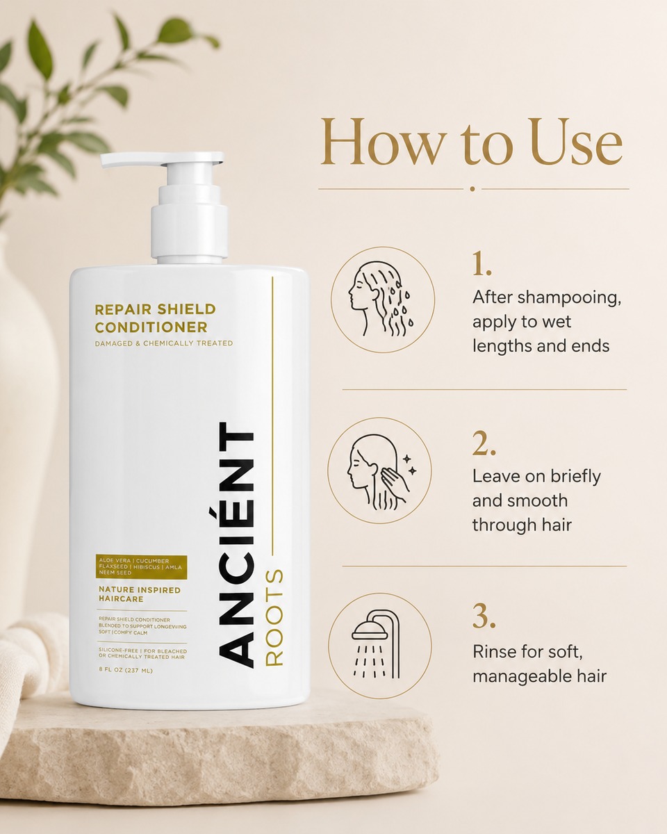 How to use Ancient Roots Repair Shield Conditioner