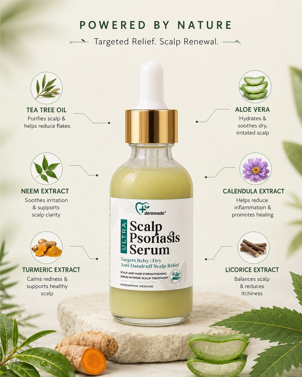 Powered by nature — tea tree, aloe vera, neem, calendula, turmeric and licorice extract for a calmer scalp