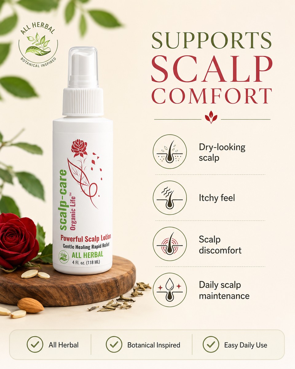 Scalp treatment for dry-looking scalp, itchy feel, scalp discomfort and daily maintenance
