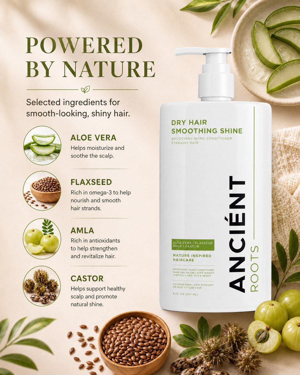 Botanical ingredients — Aloe Vera, Flaxseed, Amla, Castor