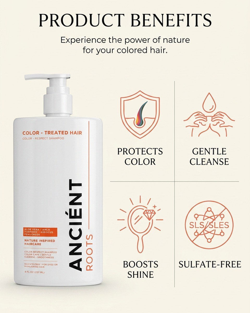 Color protection benefits — locks in color, boosts shine, soft detangling, sulfate-free