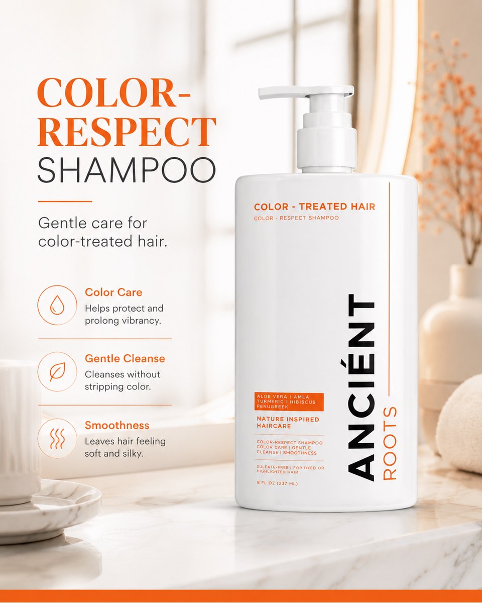 Ancient Roots Color-Respect Shampoo 8 fl oz — silicone-free for dyed or highlighted hair