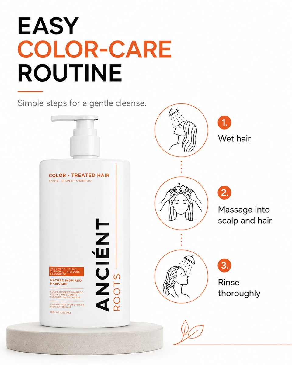 Easy to use — apply after shampooing, leave on briefly, rinse for soft color-treated hair