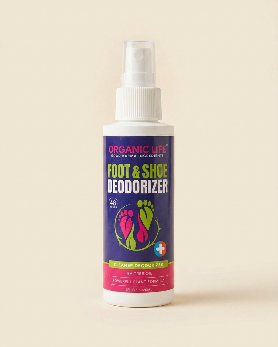 Organic Life Foot & Shoe Deodorizer Spray with Tea Tree Oil — 4 fl oz plant-powered odor eliminator bottle