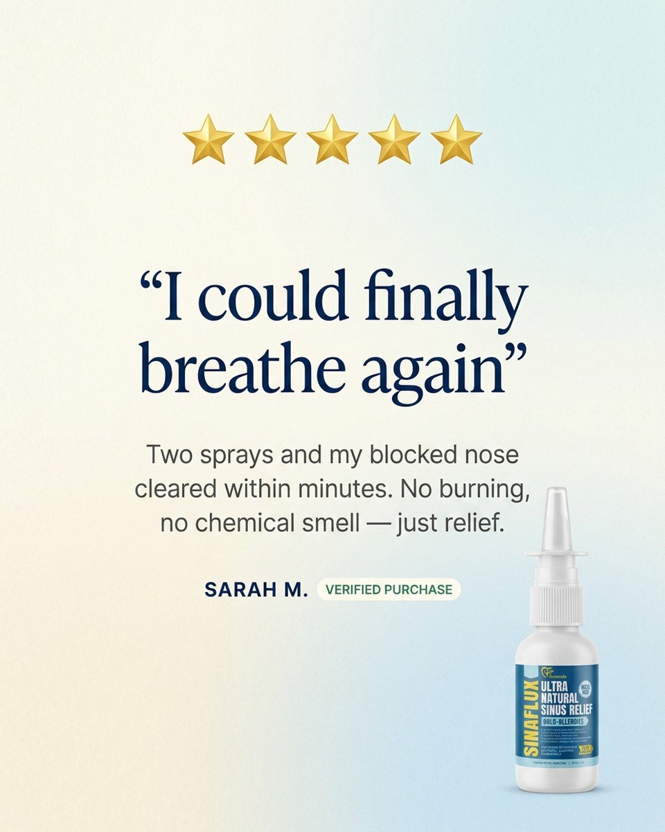 Five-star verified review of SINAFLUX nasal spray — I could finally breathe again