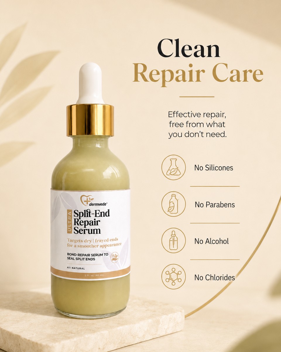 Clean Repair Care — no silicones, parabens, alcohol or chlorides hair serum