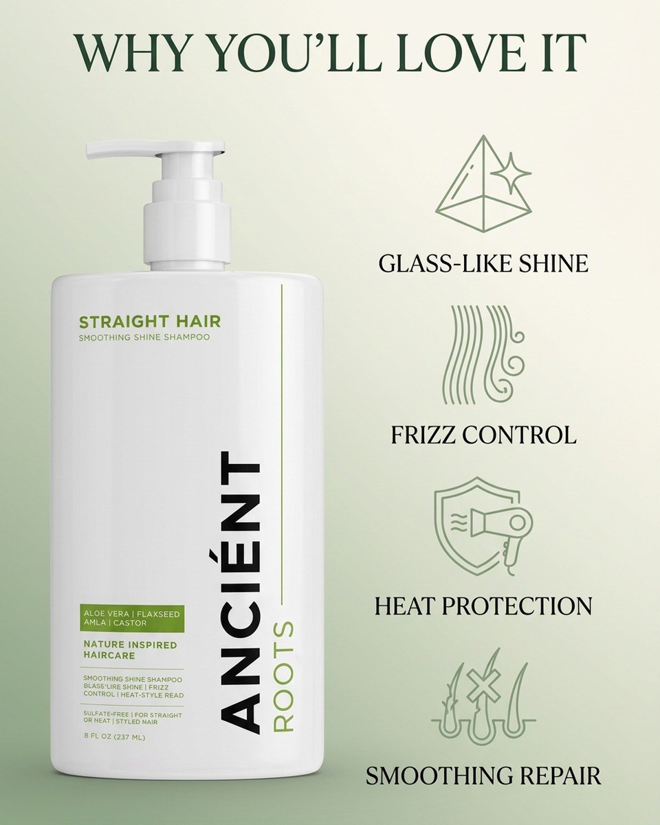 Why you'll love it — glass-like shine, frizz control, heat protection, smoothing repair
