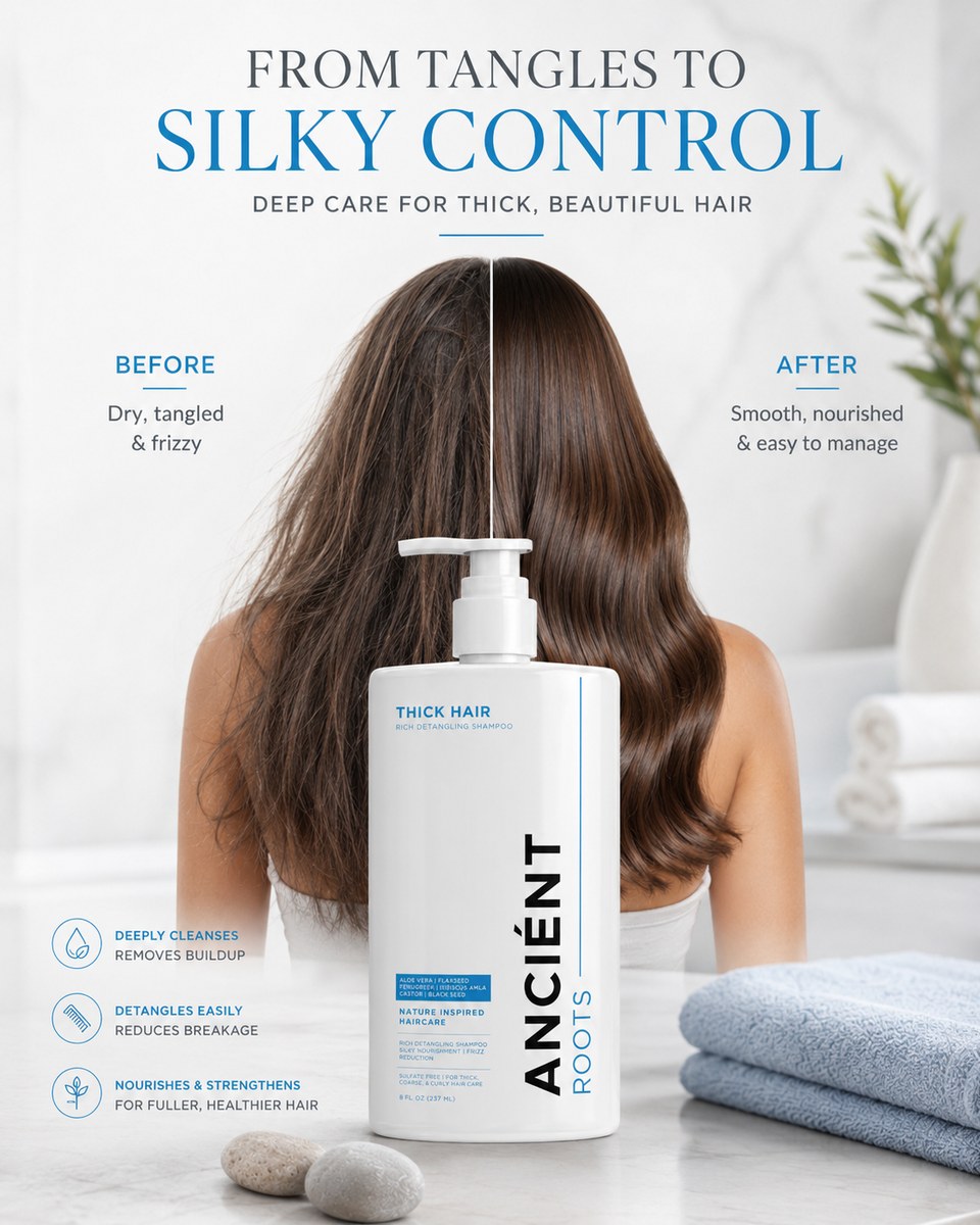 Before and after frizzy hair looks smoother, softer and more manageable
