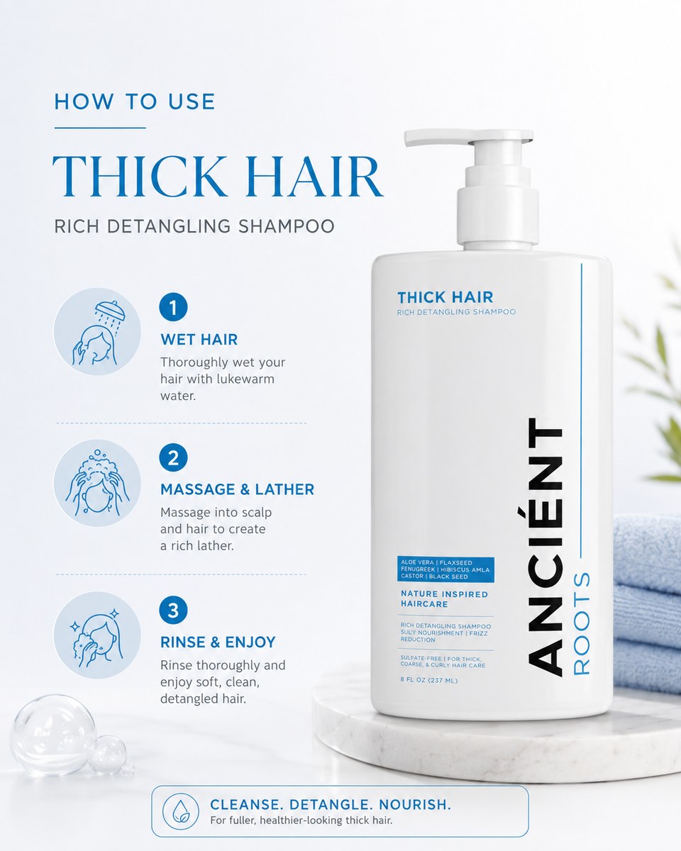 How to use Ancient Roots hydrating sulfate-free shampoo