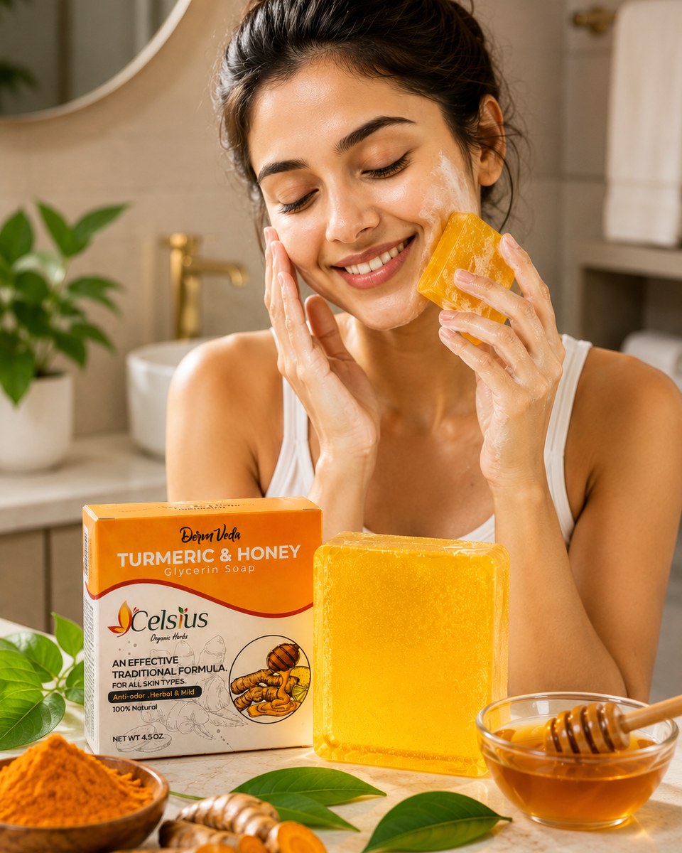 Gentle daily lather — soft on sensitive skin, golden glow