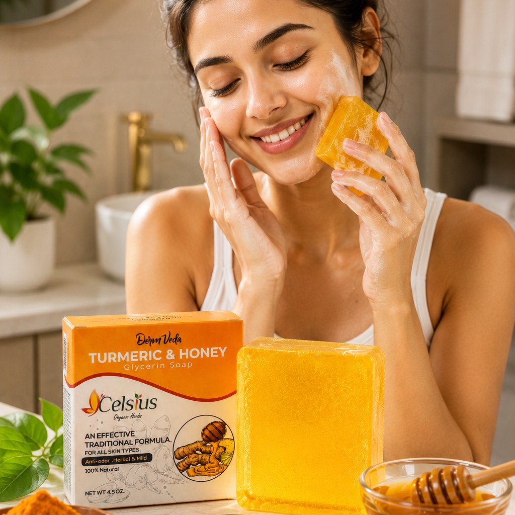 Gentle daily lather — soft on sensitive skin, golden glow