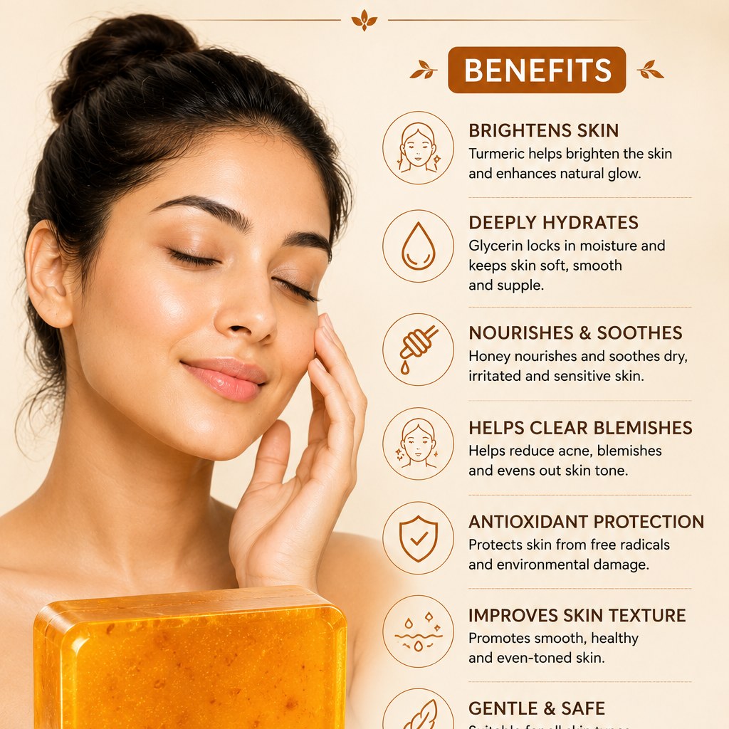 Brightens, hydrates and soothes — turmeric soap benefits at a glance